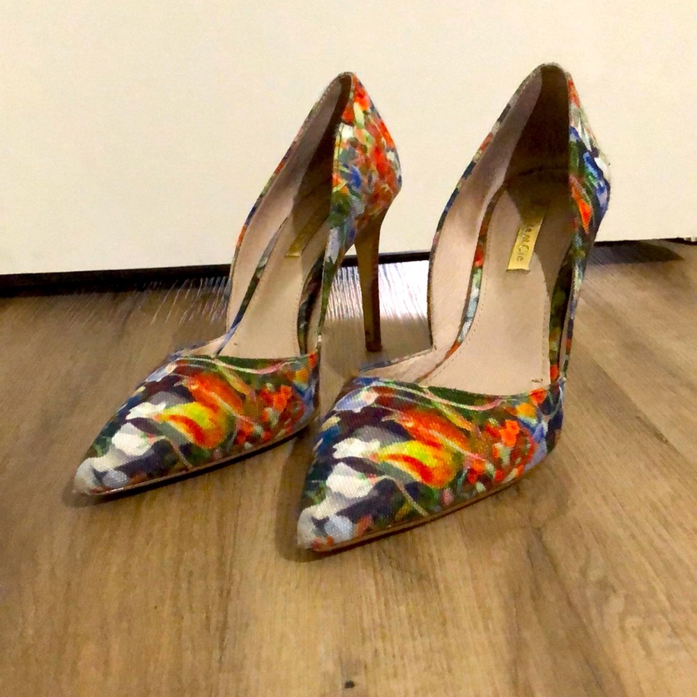 Colourful pointed toe statement shoes